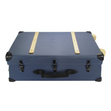 New Design Custom Vintage PU luggage trolley case With Wheels